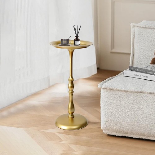 Gold small round metal side - gold,