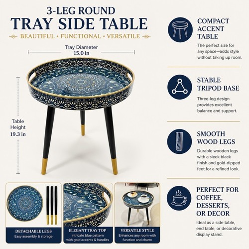 Modern round tray side - 15''modern,