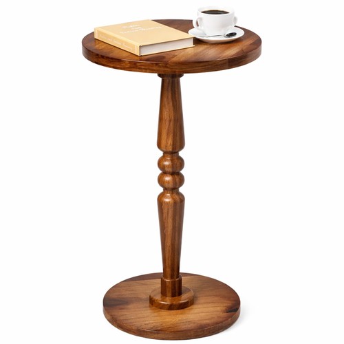Small wooden round side table - small,