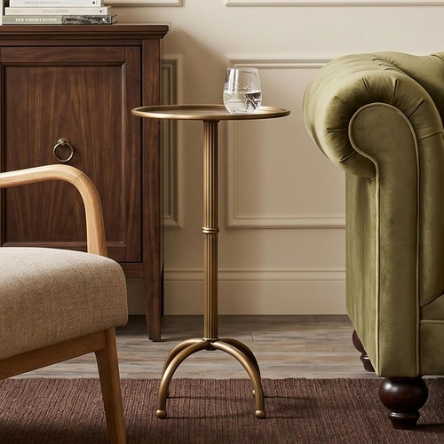 Brass martini side table - side,