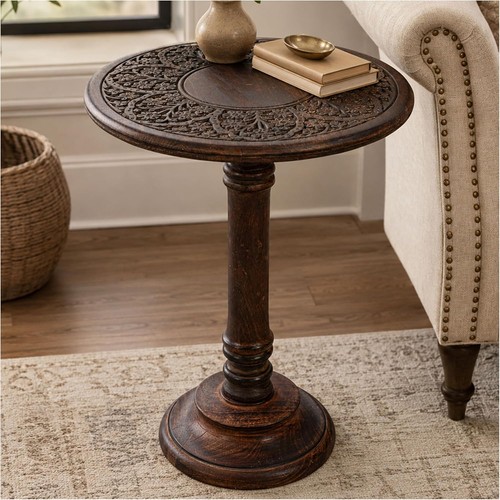 Side table pedestal nightstand - pedestal,