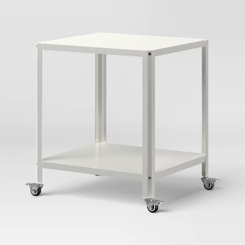 Metal accent table - chalk, white