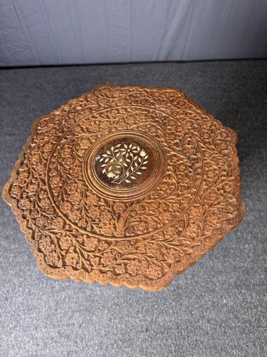 Carved solid wood folding side - wood,