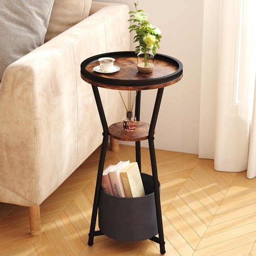 Round side table small 3tier - side,
